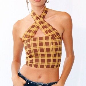 With Jéan Tulip Halter Top in Cher